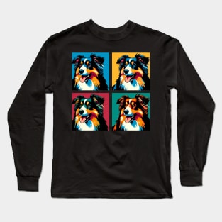 Miniature American Shepherd Pop Art - Dog Lover Gifts Long Sleeve T-Shirt